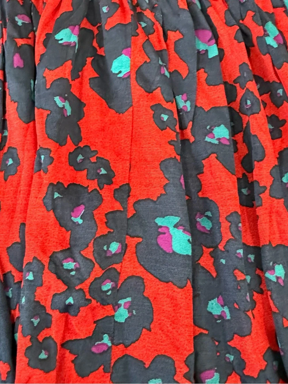 Free People Red Floral Print Button Front Mini Dress Boho Beach Oversize Size XS